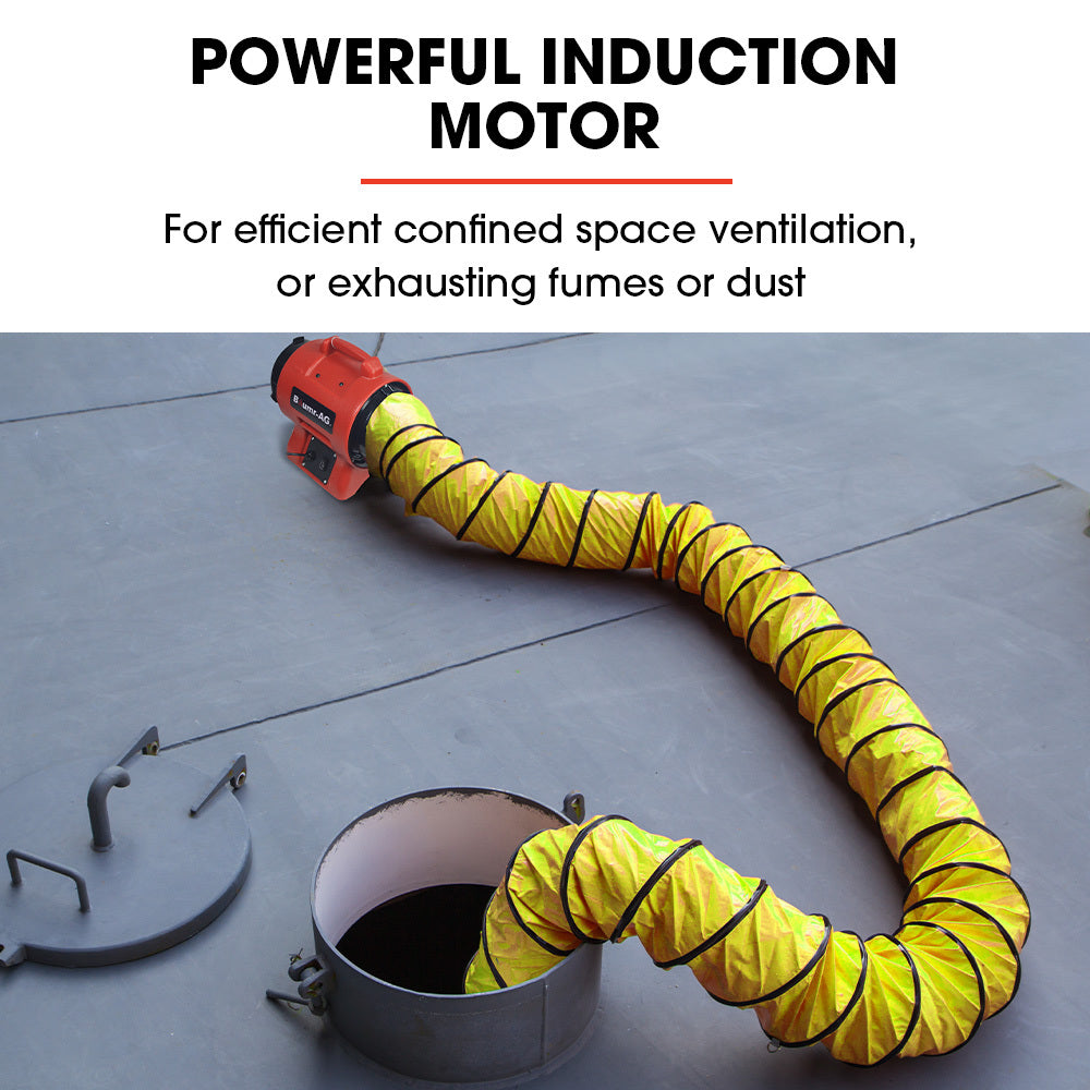 200mm Portable Air Blower with Axial Fan for Ventilation and Extraction