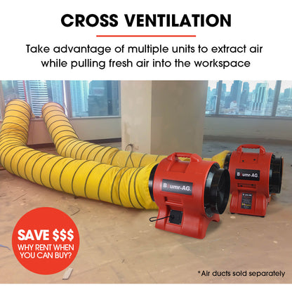 200mm Portable Air Blower with Axial Fan for Ventilation and Extraction