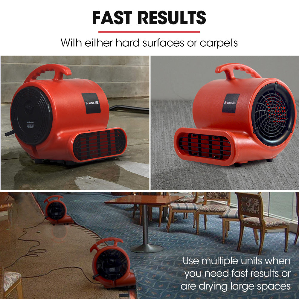 High-Performance Carpet Dryer Air Mover Blower Fan, 3-Speed, 700CFM, 4.5kg