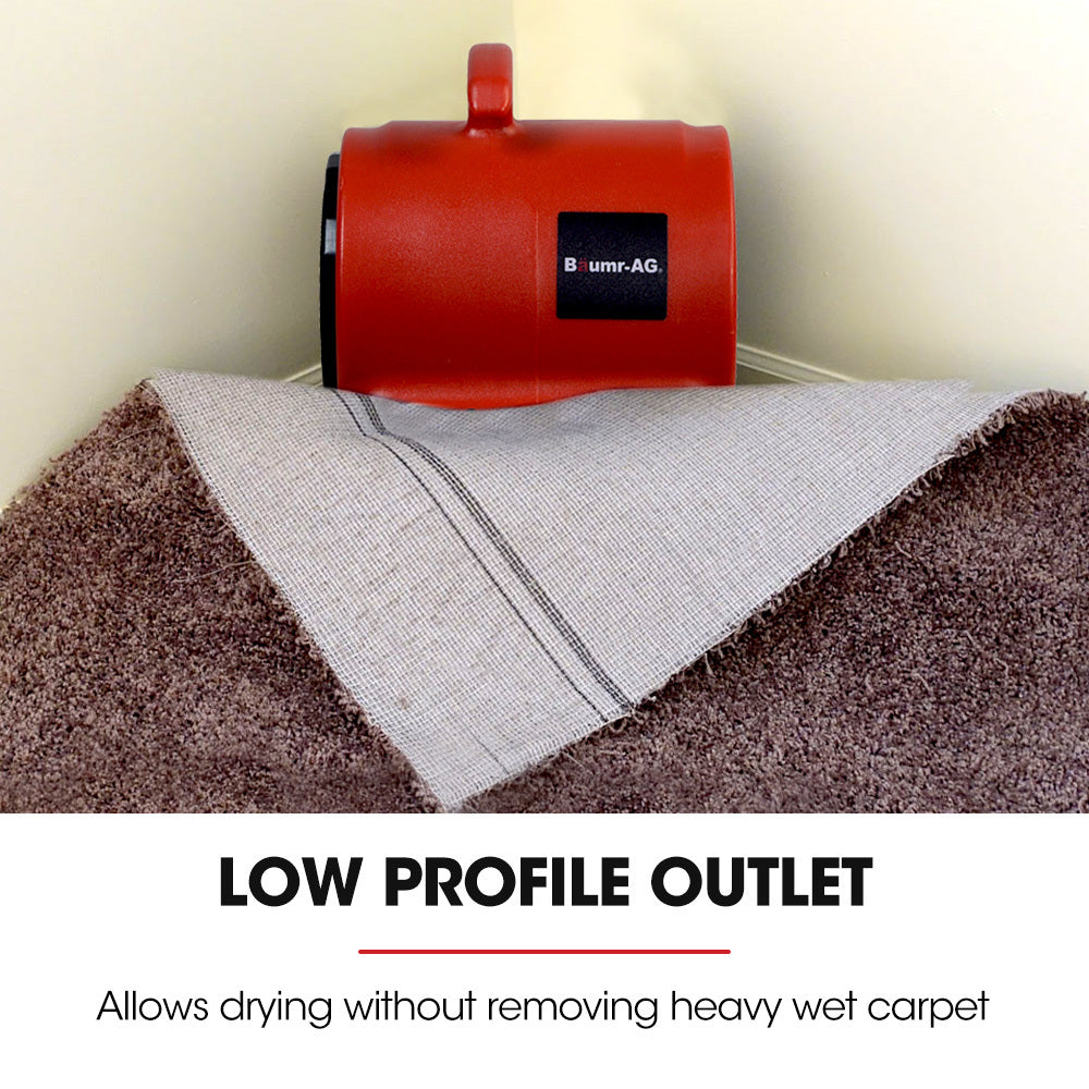 Compact 6.5kg Carpet Dryer Air Mover Blower Fan, 3-Speed, 800CFM, Commercial/Home