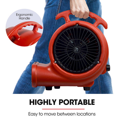 Compact 6.5kg Carpet Dryer Air Mover Blower Fan, 3-Speed, 800CFM, Commercial/Home