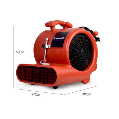 Carpet Floor Dryer Air Mover Blower Fan, 3-Speed, 1.3 Meter, 10 kg, Home/Commercial