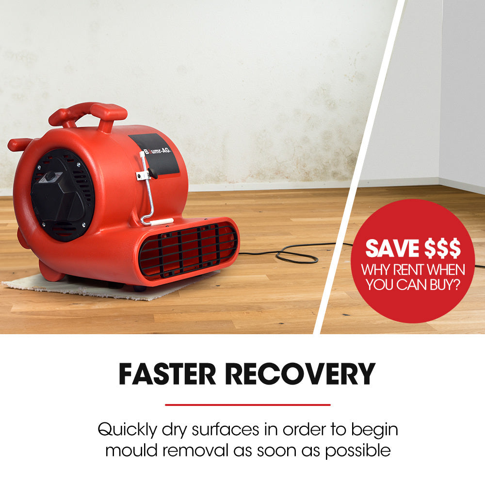 Carpet Floor Dryer Air Mover Blower Fan, 3-Speed, 1.3 Meter, 10 kg, Home/Commercial