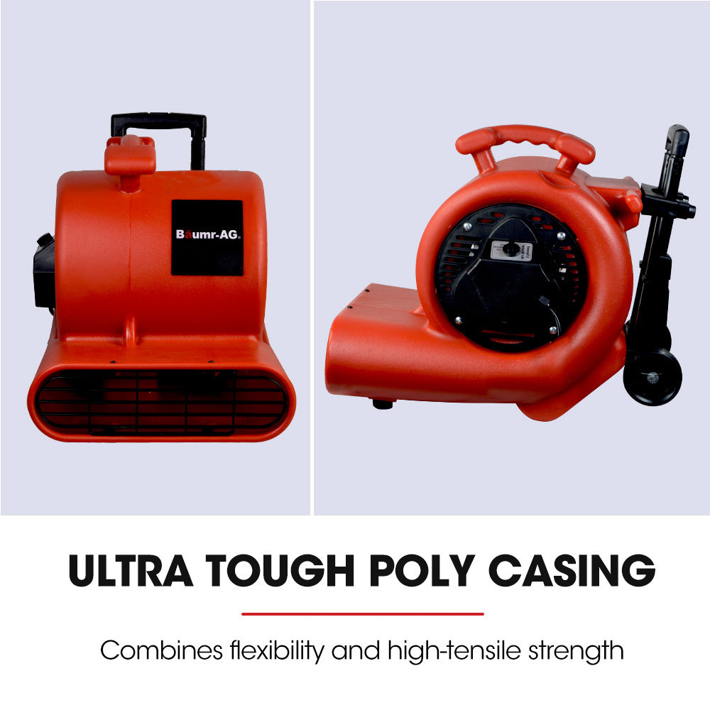 Commercial Carpet Dryer Air Mover with Telescopic Handle, 2380m³/h, 13kg