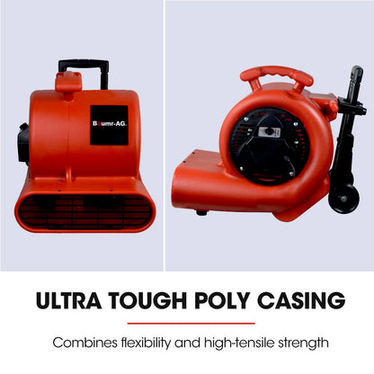 Commercial Carpet Dryer Air Mover with Telescopic Handle, 2380m³/h, 13kg