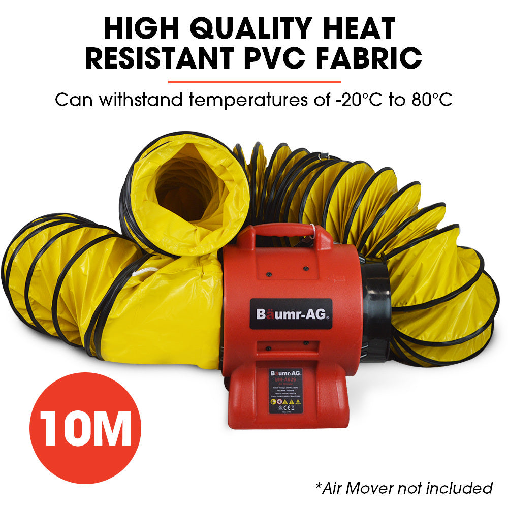 10m PVC Duct for 200mm Air Movers - Heat Resistant and Portable