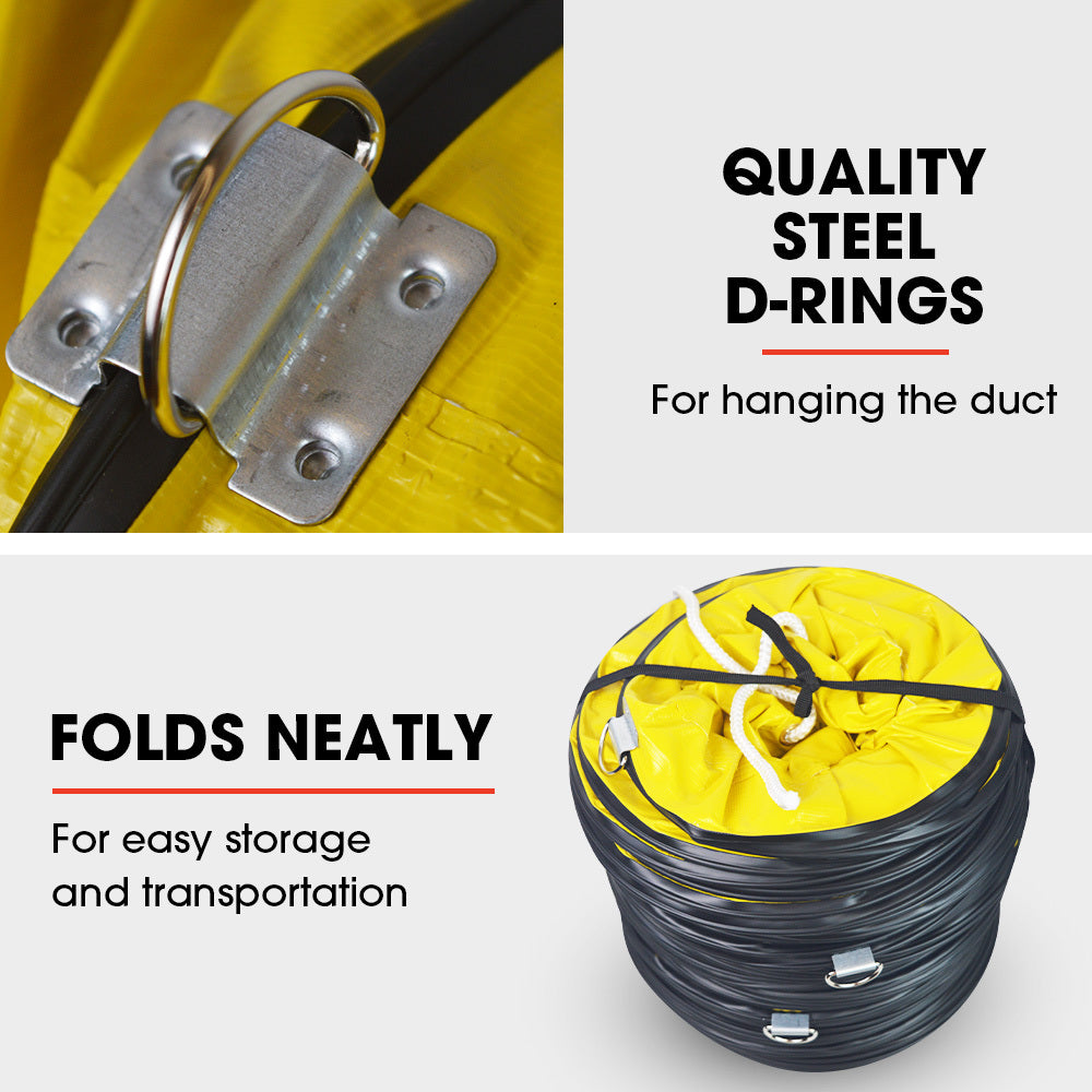 10m PVC Duct for 200mm Air Movers - Heat Resistant and Portable