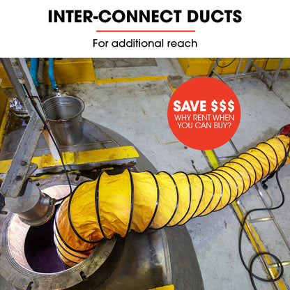 10m PVC Duct for 200mm Air Movers - Heat Resistant and Portable
