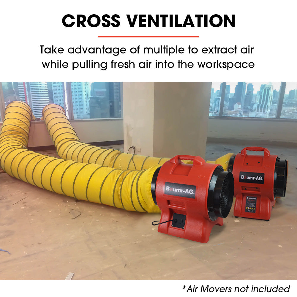 10m PVC Duct for 200mm Air Movers - Heat Resistant and Portable