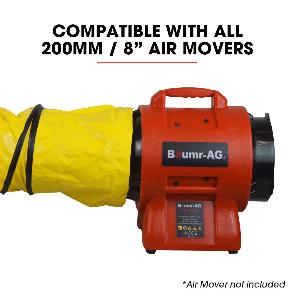 10m PVC Duct for 200mm Air Movers - Heat Resistant and Portable