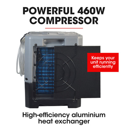 50L/Day Commercial LGR Dehumidifier with LCD, Wheels & Auto Drain Pump