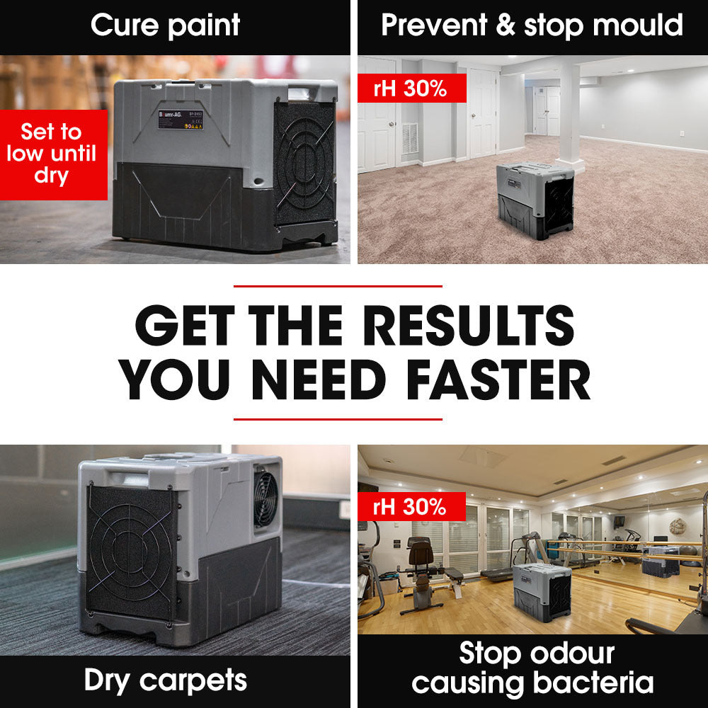 50L/Day Commercial LGR Dehumidifier with LCD, Wheels & Auto Drain Pump