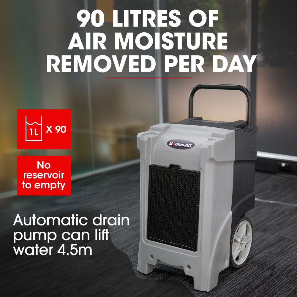 90L/Day Industrial LGR Dehumidifier, Portable, LCD, Wheels, Energy Efficient