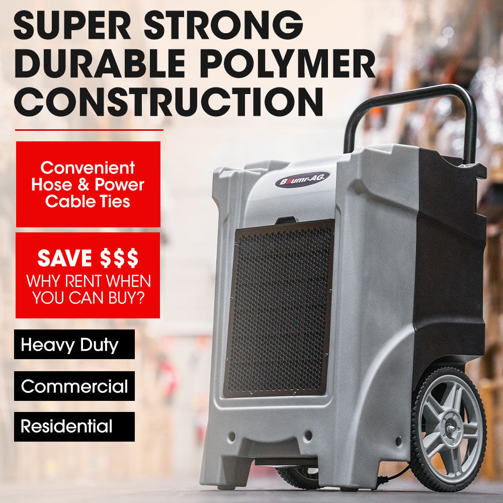 90L/Day Industrial LGR Dehumidifier, Portable, LCD, Wheels, Energy Efficient