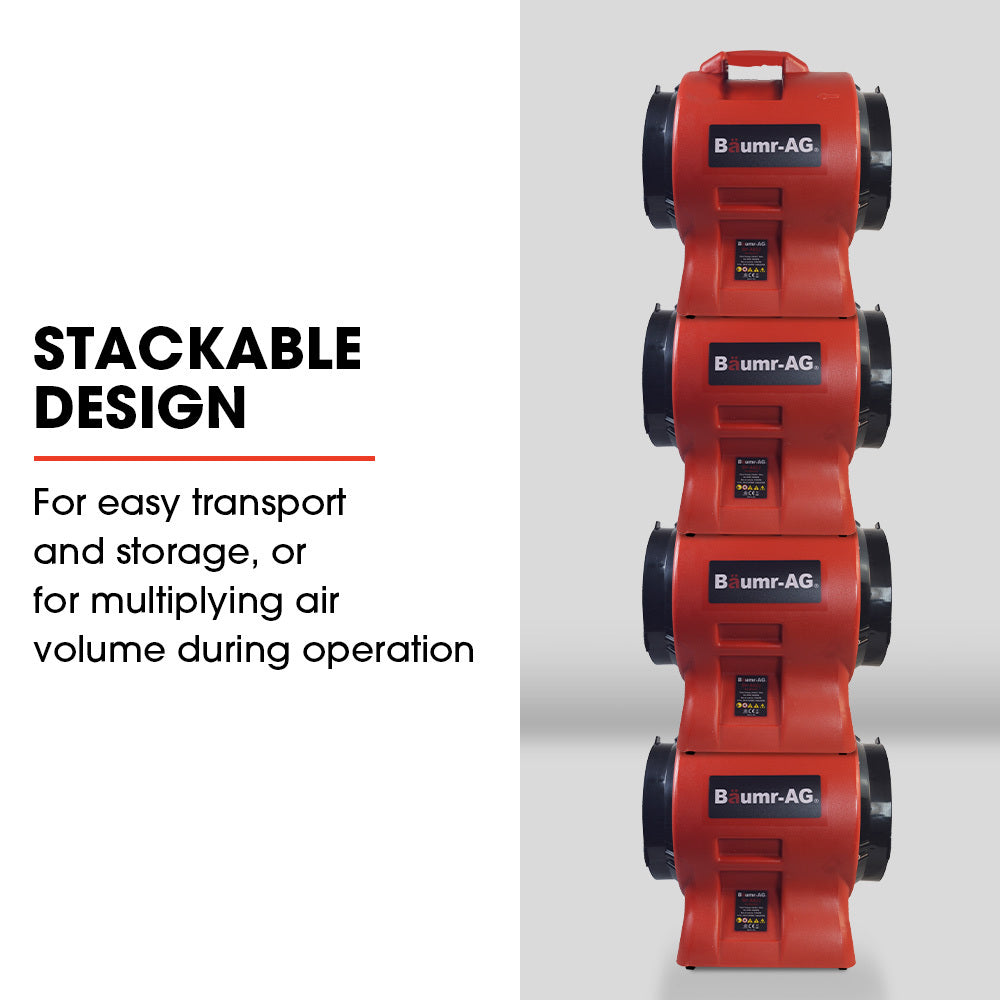 300mm Portable Air Blower with 560W Motor - Lightweight and Stackable Design