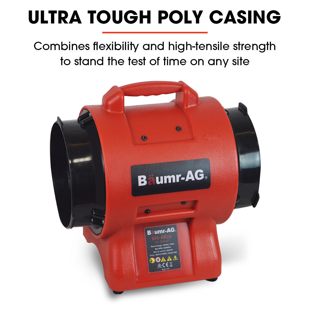 300mm Portable Air Blower with 560W Motor - Lightweight and Stackable Design