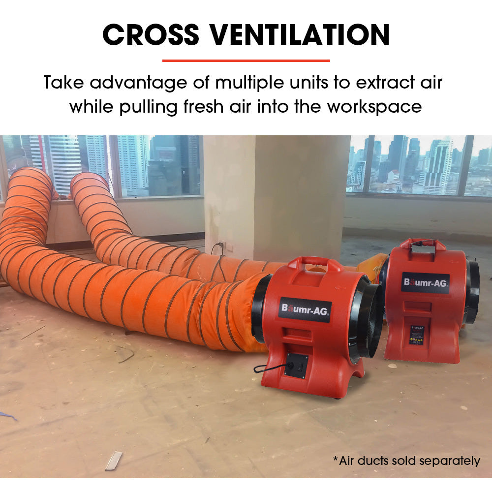 300mm Portable Air Blower with 560W Motor - Lightweight and Stackable Design