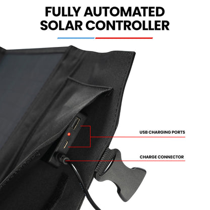100W Portable Solar Panel with USB Ports and Adjustable Kickstands, 3.5kg
