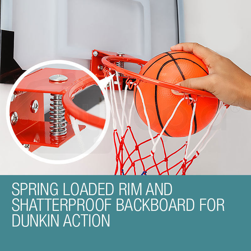 Indoor Mini Basketball Hoop with Shatterproof Backboard and Spring Rim