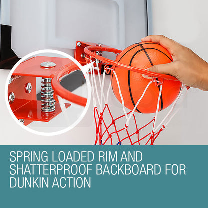 Indoor Mini Basketball Hoop with Shatterproof Backboard and Spring Rim