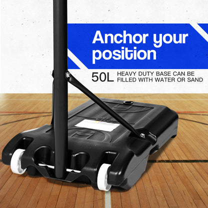 Adjustable Kids Basketball Hoop with 1.6m-2.1m Rim and Shatterproof Backboard
