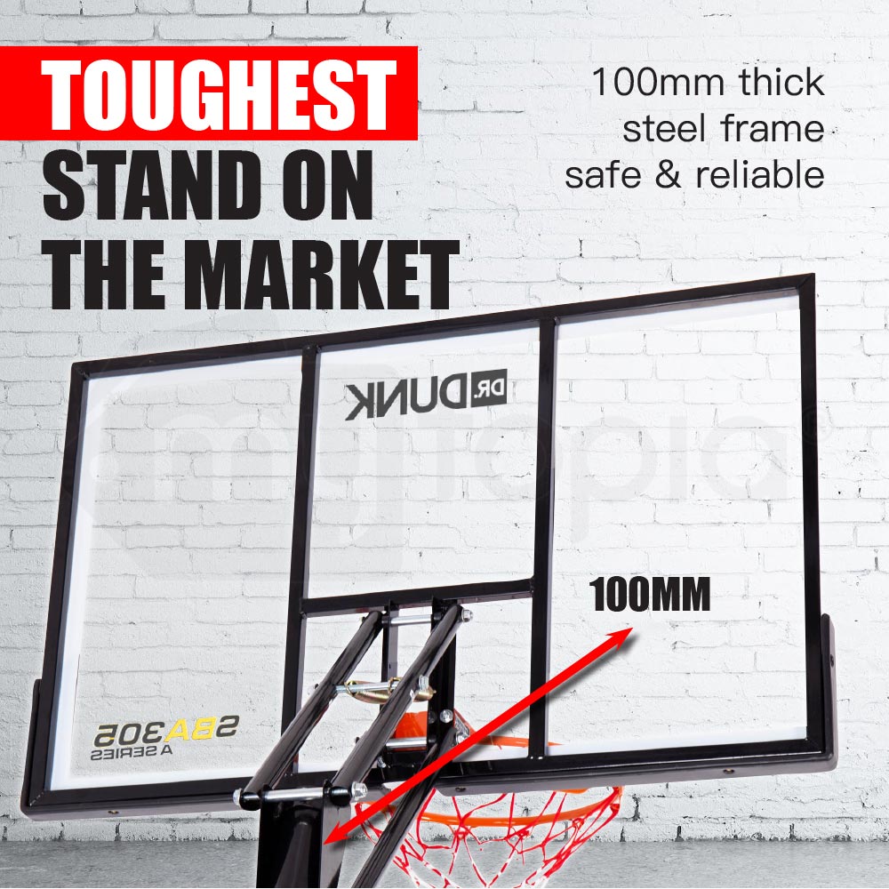 Adjustable Portable Basketball Hoop with 2.3-3.05m Height & 50" Backboard