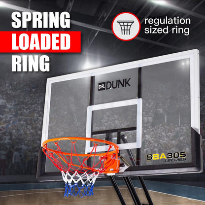 Adjustable Portable Basketball Hoop with 2.3-3.05m Height & 50" Backboard