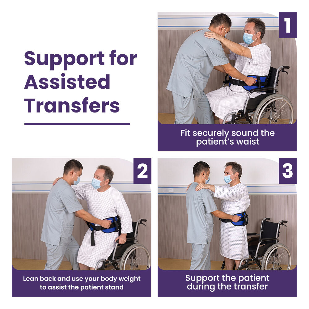 Adjustable Patient Transfer Gait Belt with 6 Handles