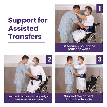 Adjustable Patient Transfer Gait Belt with 6 Handles
