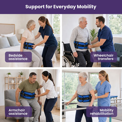 Adjustable Patient Transfer Gait Belt with 6 Handles