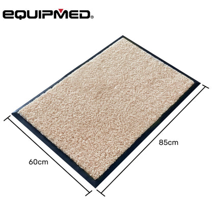 60x85cm Non-Slip Indoor Rug Floor Mat Beige, Poly Fiber Cut Loop Pile, High Density Base, Anti-Trip Edging