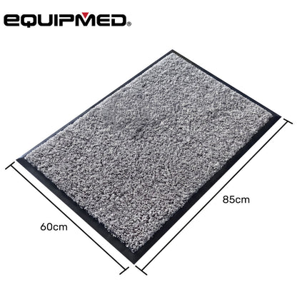 60x85cm Non-Slip Indoor Rug Floor Mat Charcoal, Poly Fiber Cut Loop Pile, High Density Base, Anti-Trip Edging