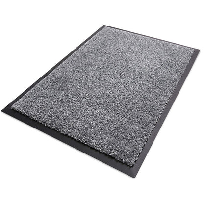 60x85cm Non-Slip Indoor Rug Floor Mat Charcoal, Poly Fiber Cut Loop Pile, High Density Base, Anti-Trip Edging