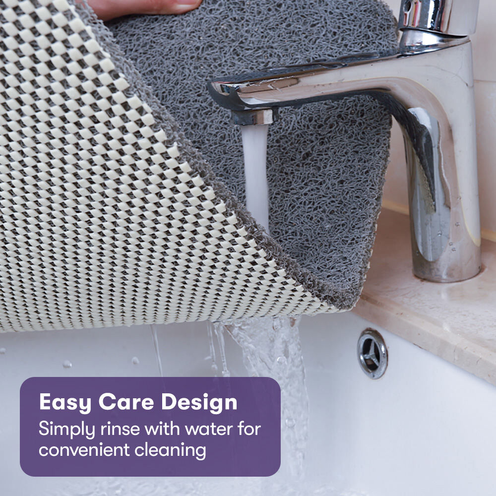 Washable PVC Anti-Slip Loofah Bath and Shower Mat, Small, 40 x 60cm