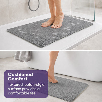 Washable PVC Anti-Slip Loofah Bath and Shower Mat, Small, 40 x 60cm