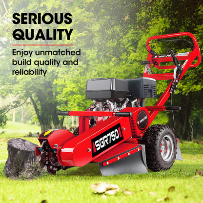 15HP Commercial Petrol Stump Grinder with 0.3m Depth Capability and Carbide Teeth