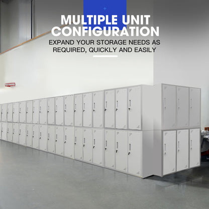 6-Door Metal Storage Cabinet with Locks for Gym, Office, or Home - Grey
