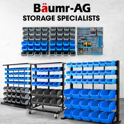Heavy-Duty 6-Tier Bin Rack with 39 Tubs, Floor Mount, Red (0.99m)