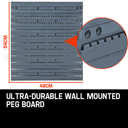 44-Part Wall-Mounted Storage Bin Rack with Tool Organiser, 1.12m Shelving