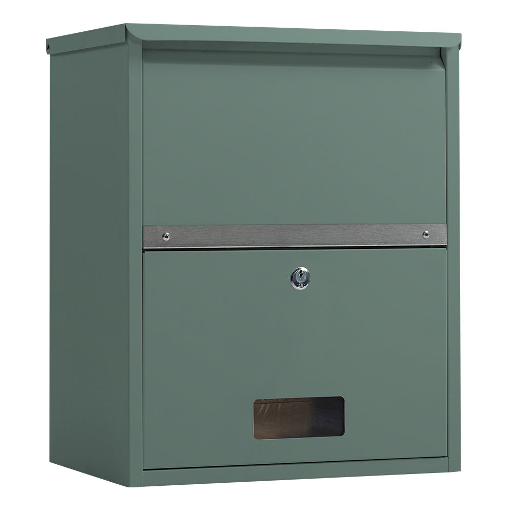 Wall Mounted Parcel Box with Secure Theft-Proof Lid, Cottage Green