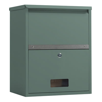 Wall Mounted Parcel Box with Secure Theft-Proof Lid, Cottage Green