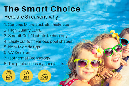7.5x3.2m Solar Pool Cover - 400 Micron LDPE, Reduces Evaporation & Algae