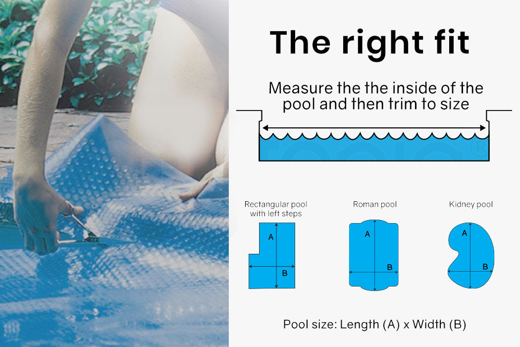 9.5x4m Solar Thermal Pool Cover with Isothermal Design, Blue/Silver, 400 Micron