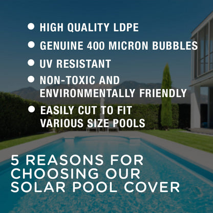 Solar Pool Cover 400 Micron Heater Bubble Blanket 9.5x5m - Heat & Protect