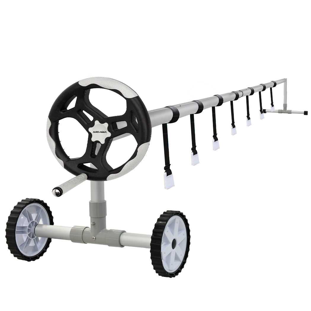 Adjustable Aluminium Pool Cover Roller (3.15-4.05m) with Non-Slip Handle