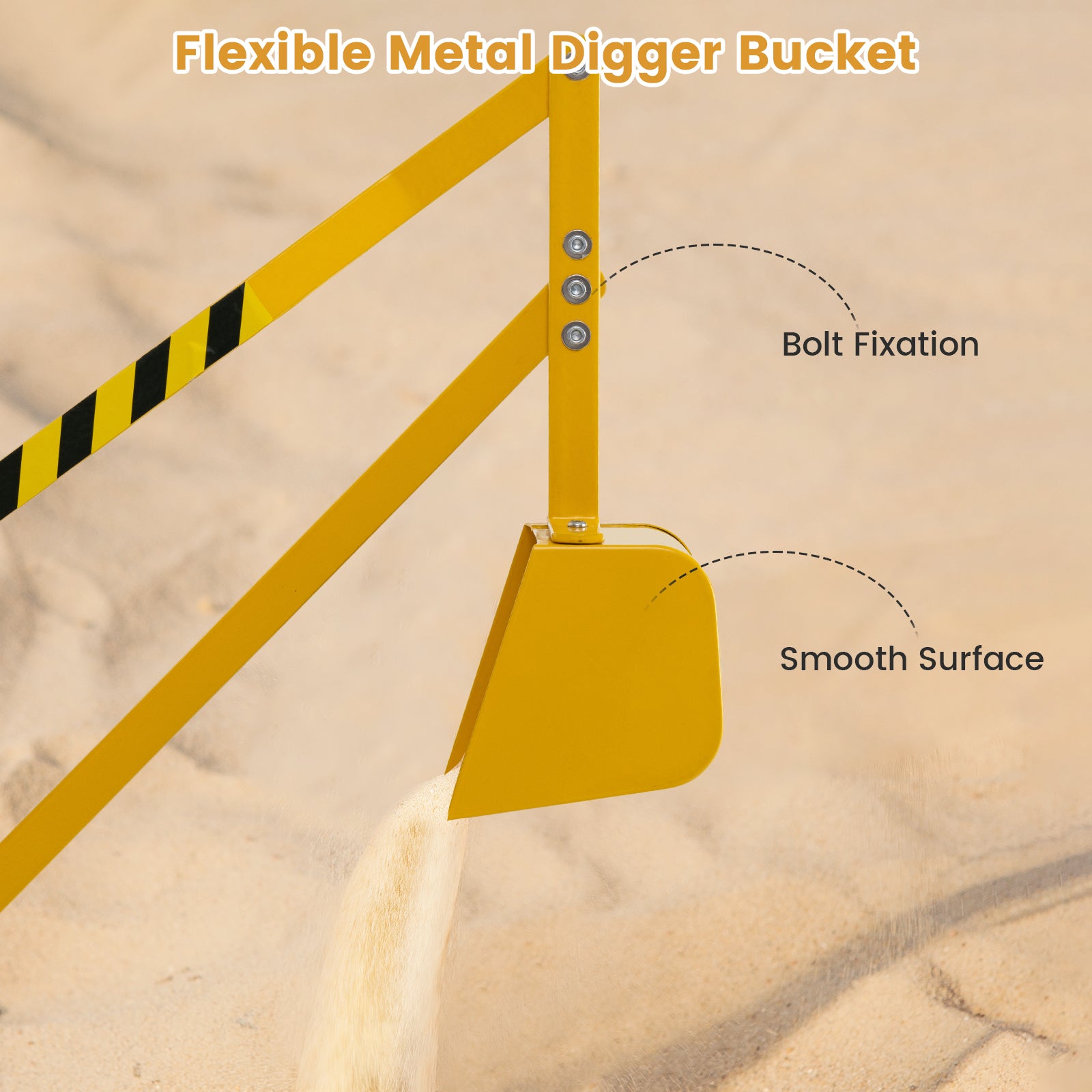 Sand Digger for Kids Sandbox Toy Digger Outdoor Construction Excavator-Yellow