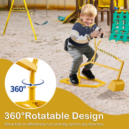 Sandbox Toy Digger with 2-Handed Controls for 3+ Years Old Kids-Yellow