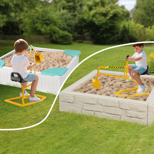 Sandbox Toy Digger with 2-Handed Controls for 3+ Years Old Kids-Yellow
