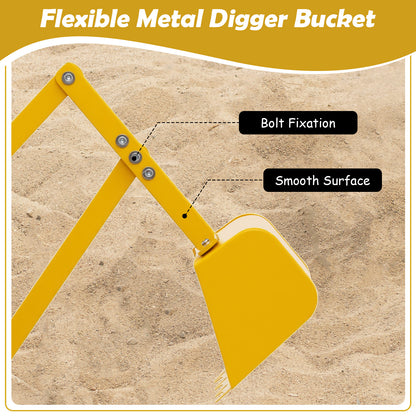 Sandbox Toy Digger with 2-Handed Controls for 3+ Years Old Kids-Yellow