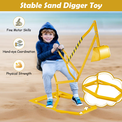 Sandbox Toy Digger with 2-Handed Controls for 3+ Years Old Kids-Yellow
